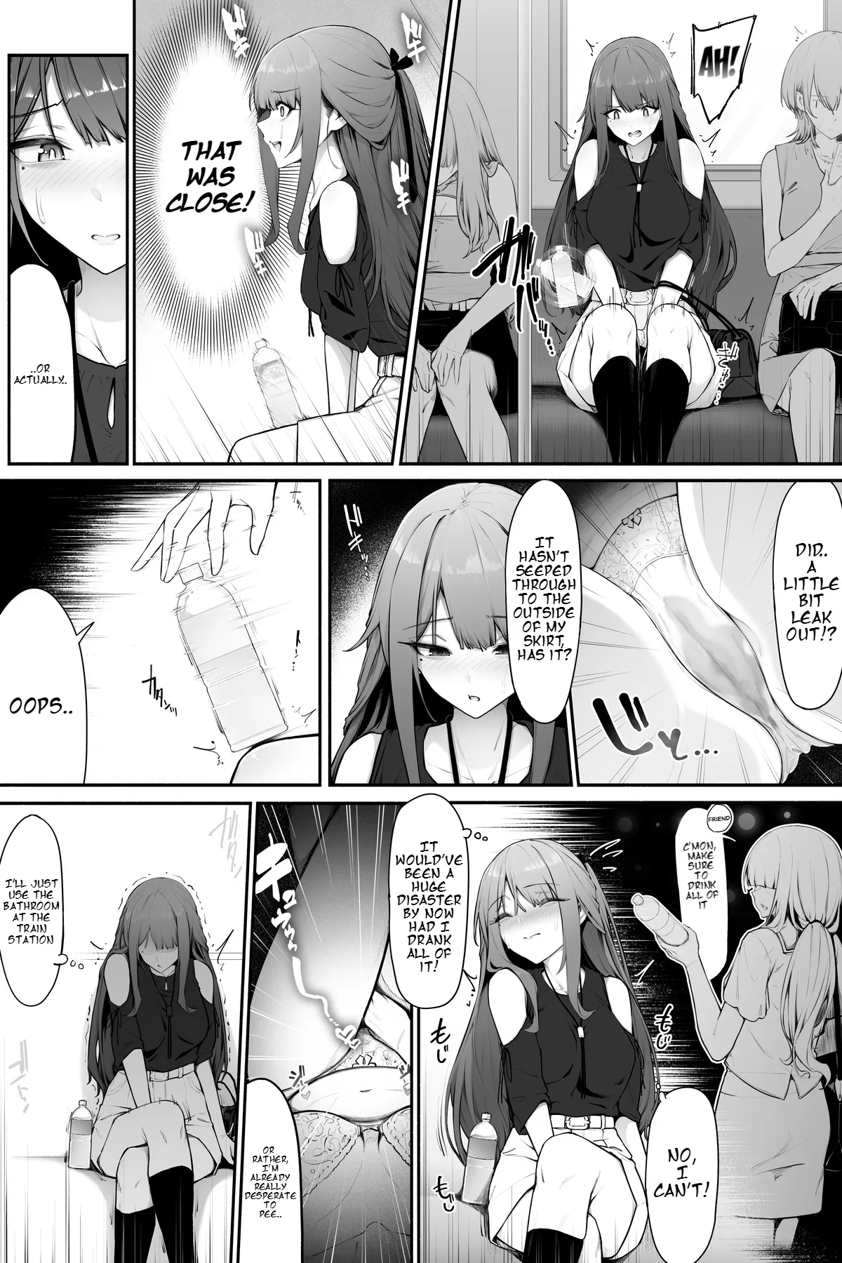 A Woman Who Needs To Pee But Drinks Water To Help Her Pee page 2