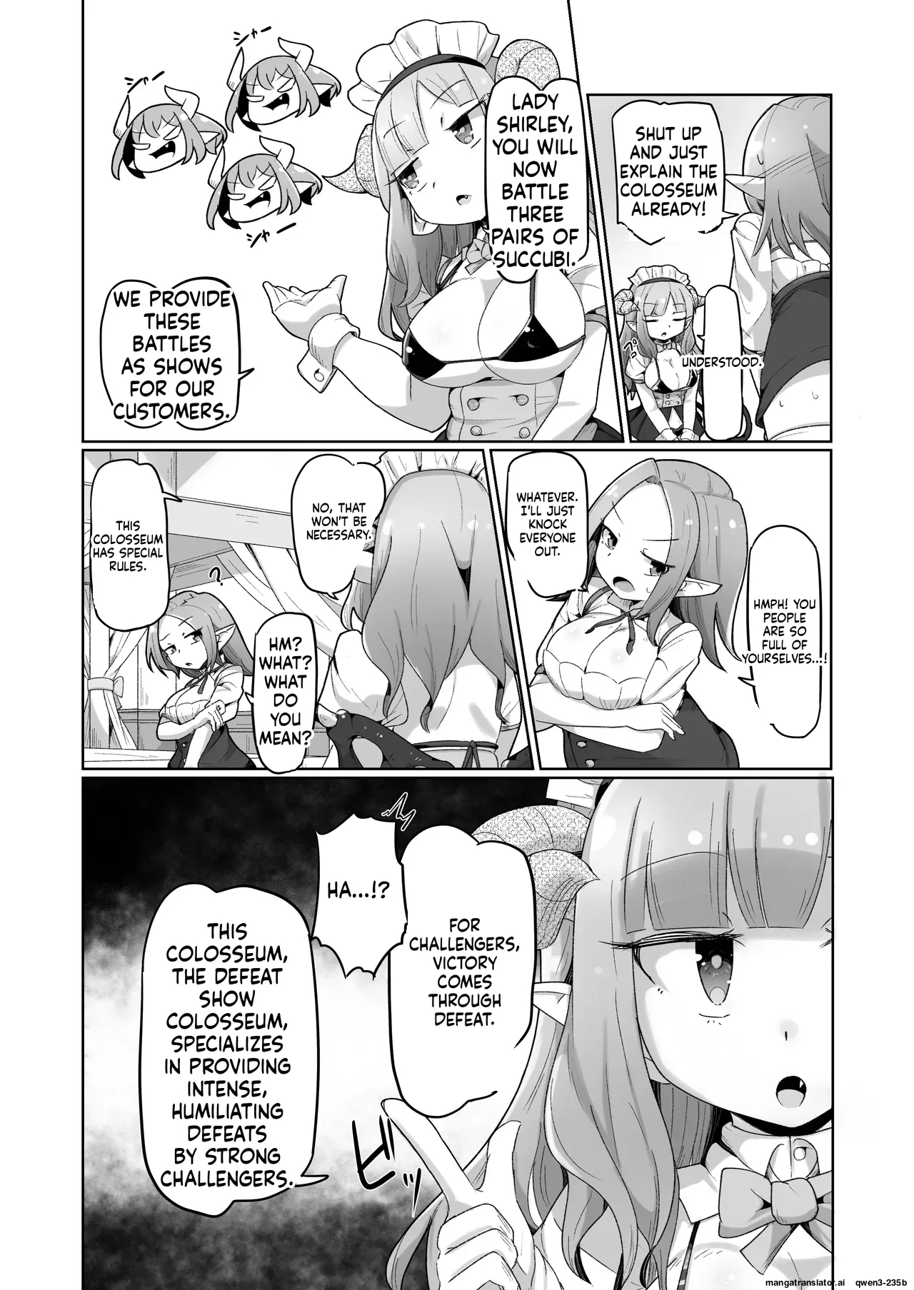 Haiboku Show Colosseum 1 Kaisenme Tsuyo Tsuyo Majutsushi-chan Vs Shintai Kaihatsu Ga Tokuina Shou Akuma Succubus-chan page 8