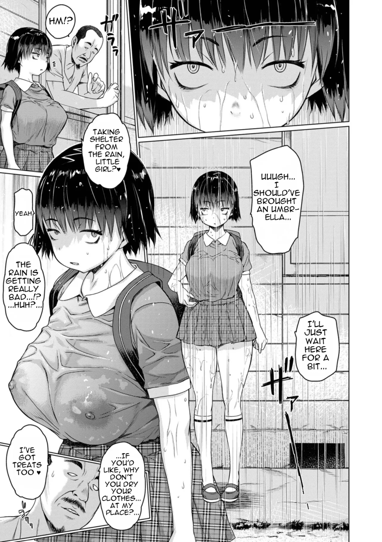 Kaede-chan Seeking Shelter From The Rain page 1