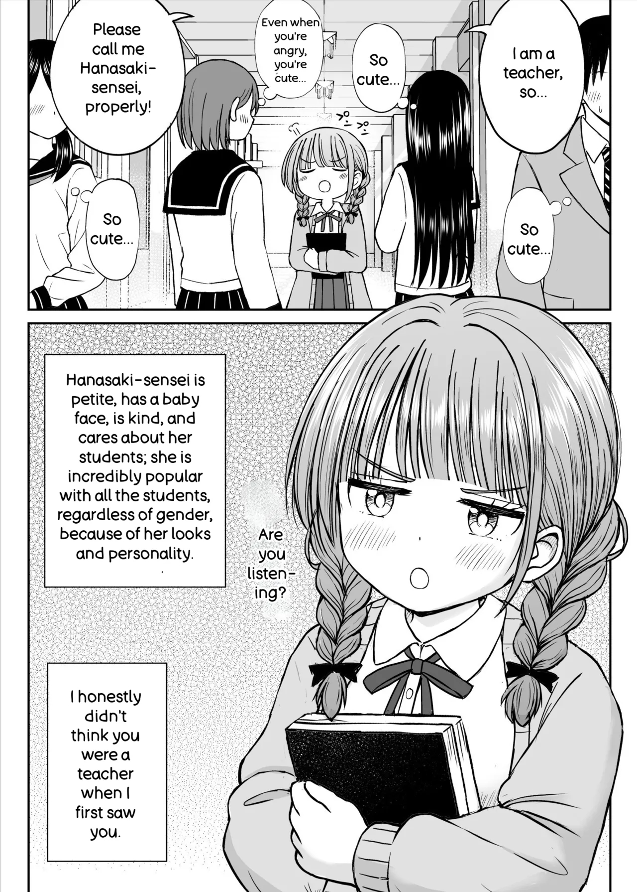 Please Don't Bully Sensei Too Much... ~the Day The Kind, Baby-faced, Big-breasted Hanasaki-sensei’s Heart Broke~ page 4