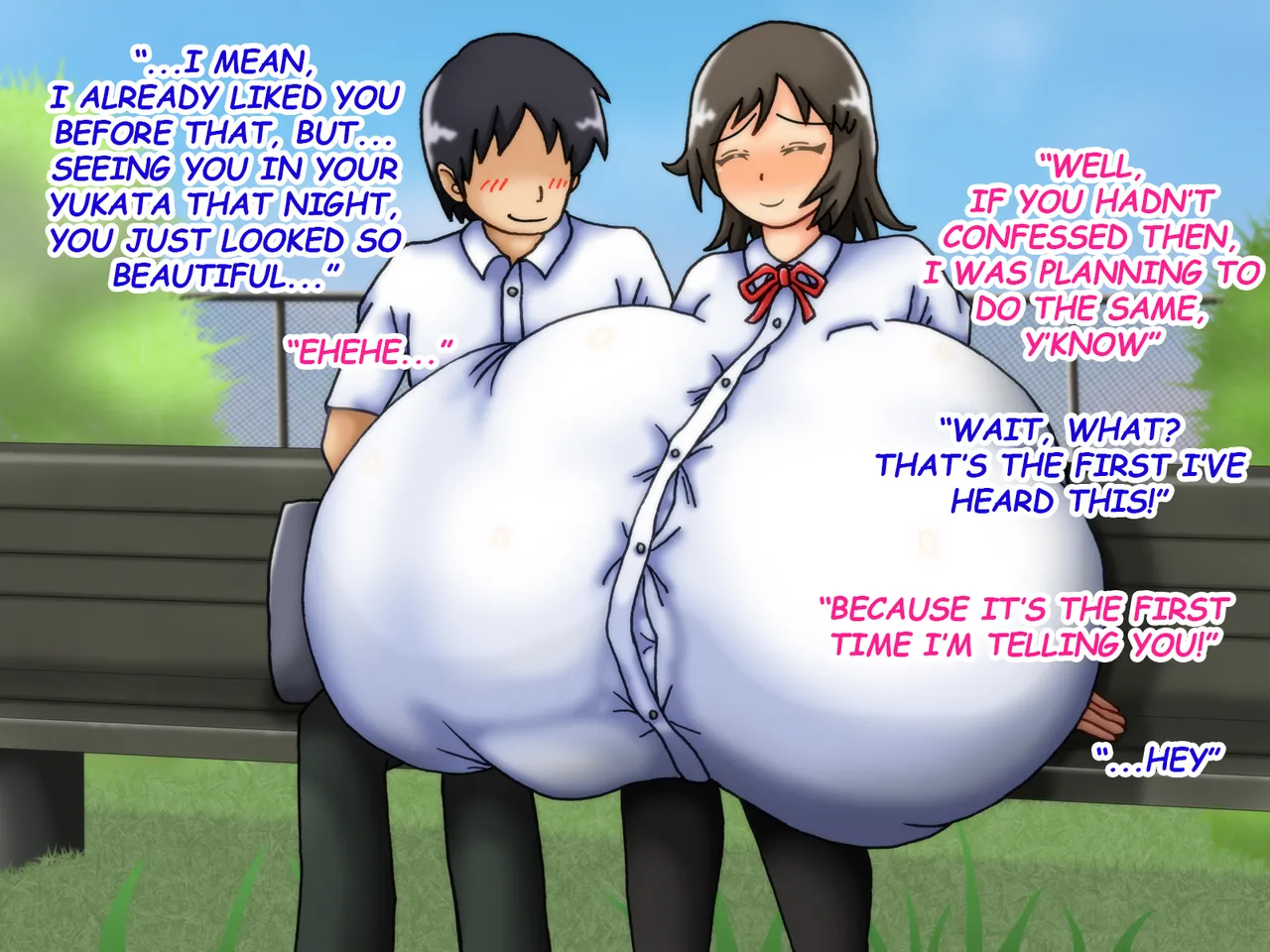 Reunited! My Childhood Sweetheart's Breasts Have Grown Super Huge! page 54
