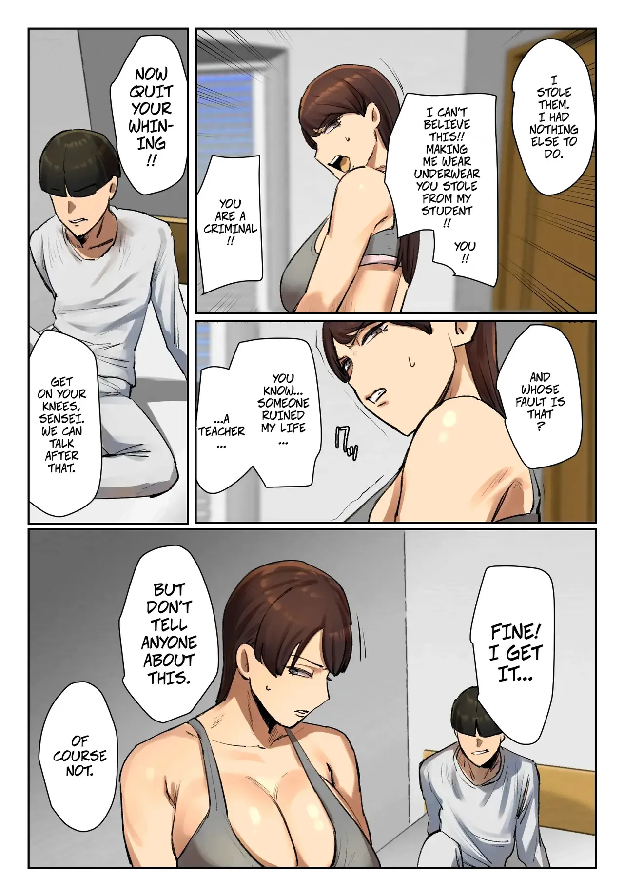 Strip Down To Your Underwear And Appologize To Your Student -- Seito No Shitagi O Tsukete Shazai Shiro page 12
