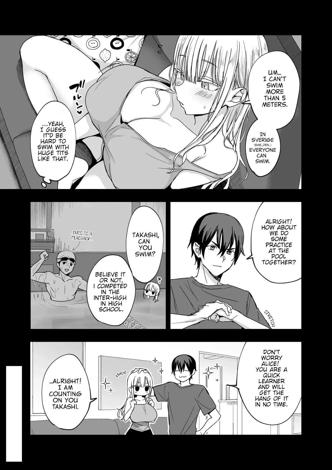Big-titted Step Sisters Attack_ Alices Swimming Lesson page 55