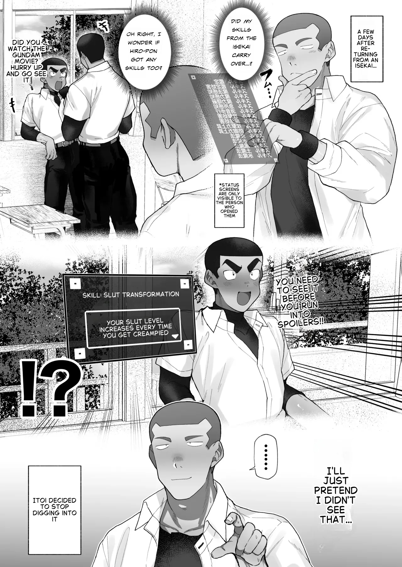 Josou Bouzu Danshi Kenkyuujo] Kyuuji No Tanoshii Hokentaiiku page 36