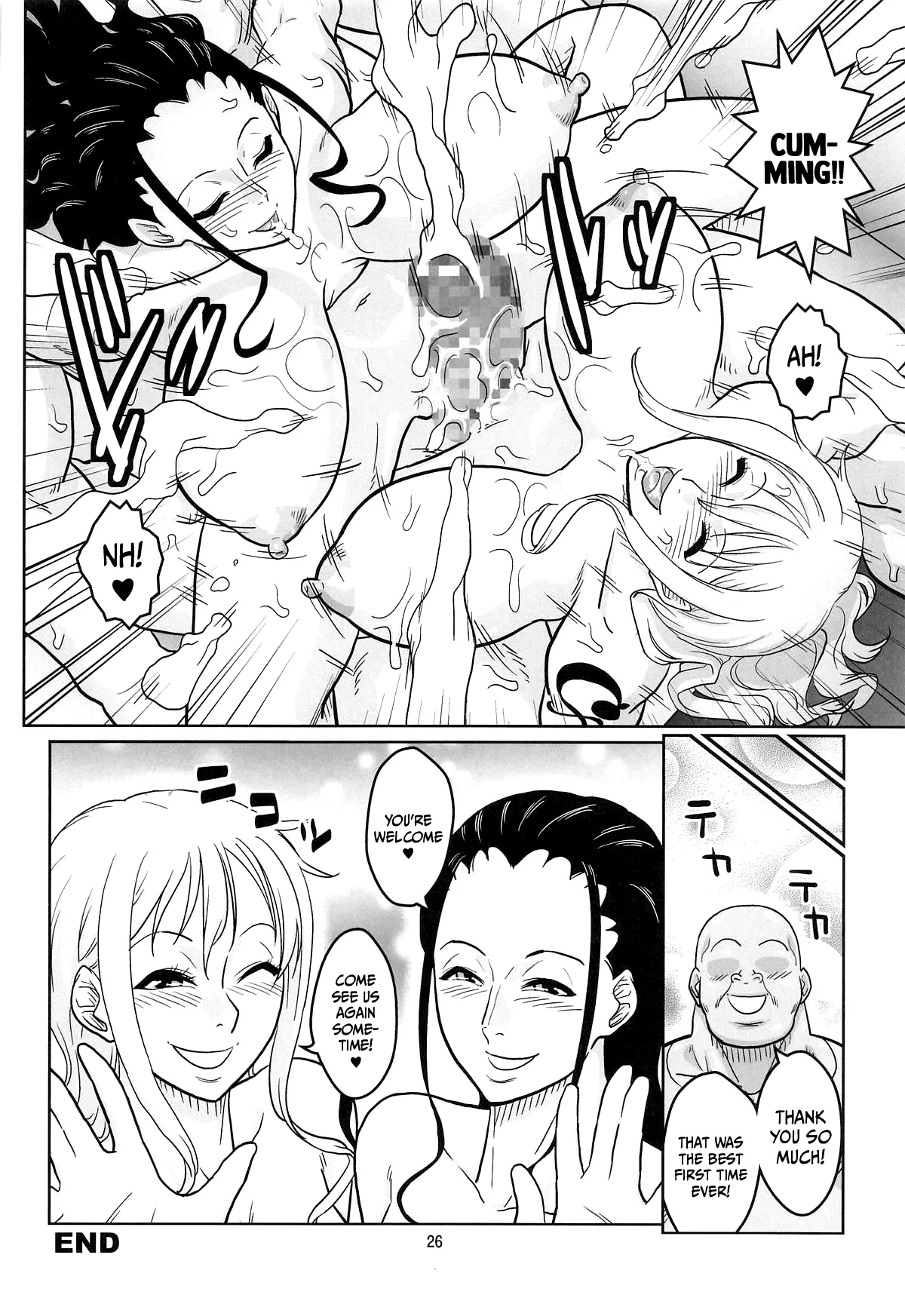 Nami To Robin No Dekamara Fudeoroshi 2 / Nami And Robin Taking A Huge Dick's Virginity 2 page 26