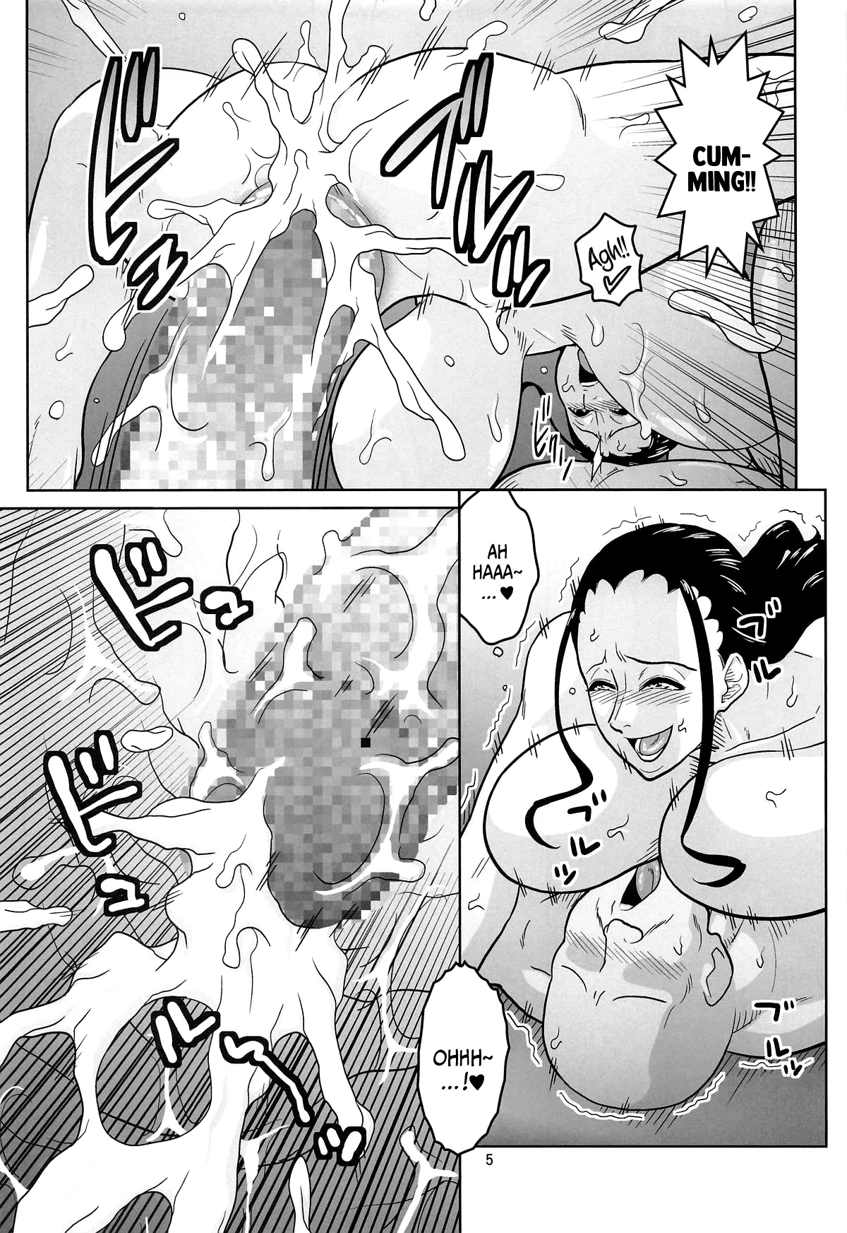 Nami To Robin No Dekamara Fudeoroshi 2 / Nami And Robin Taking A Huge Dick's Virginity 2 page 5