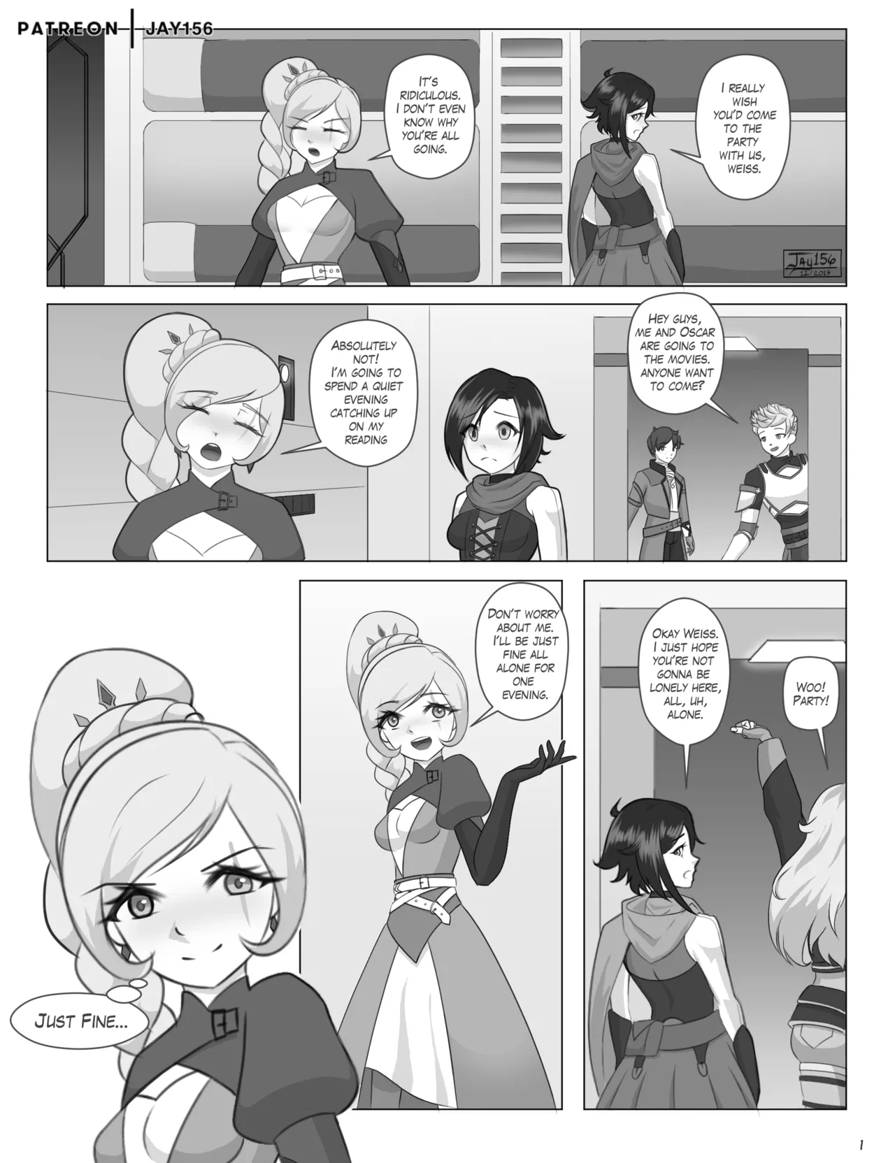 Atlas Dorm Adventures - Weiss' Evening Off page 1