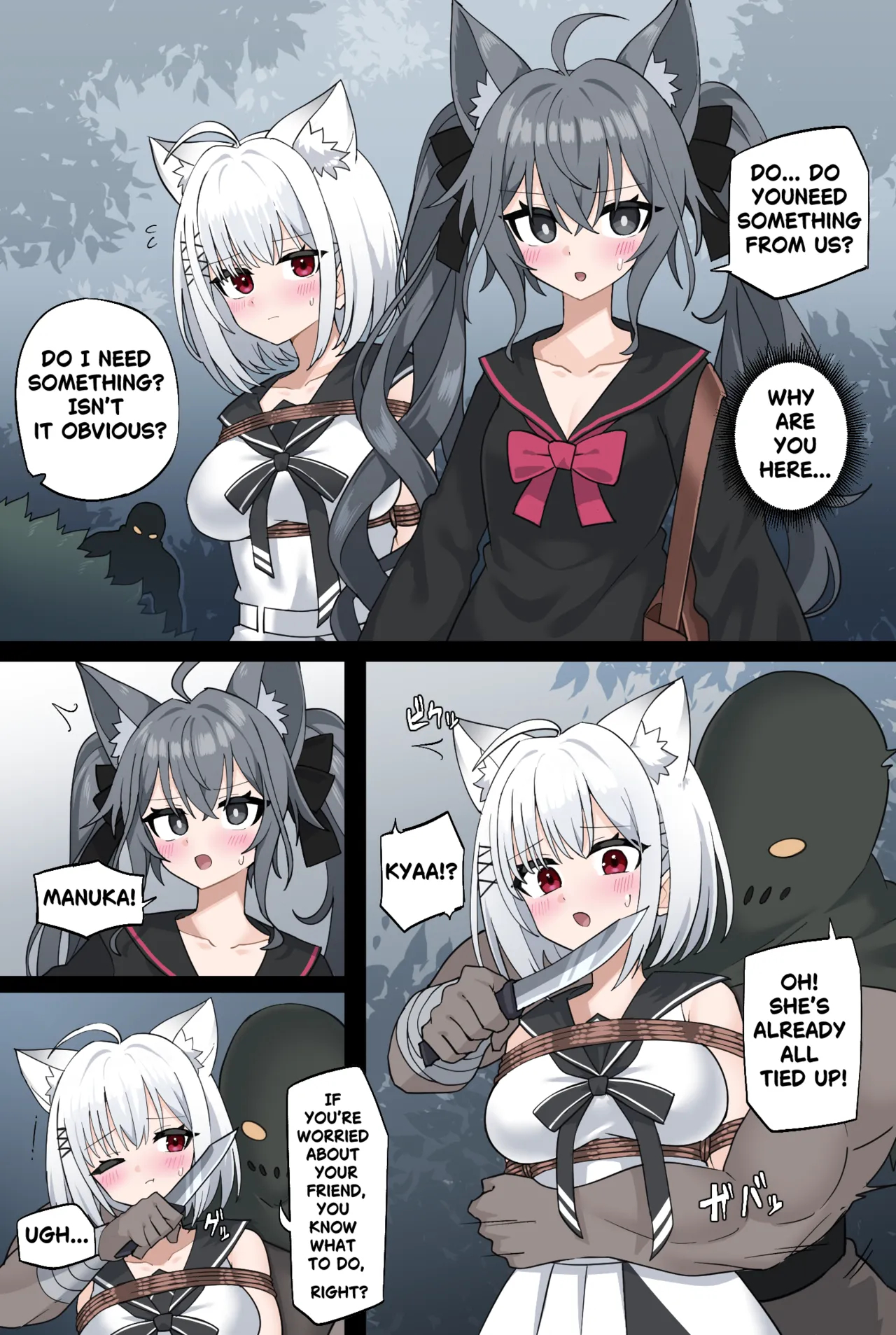 Manuka And Karin Get Kidnapped In The Forest Eng+jp page 2