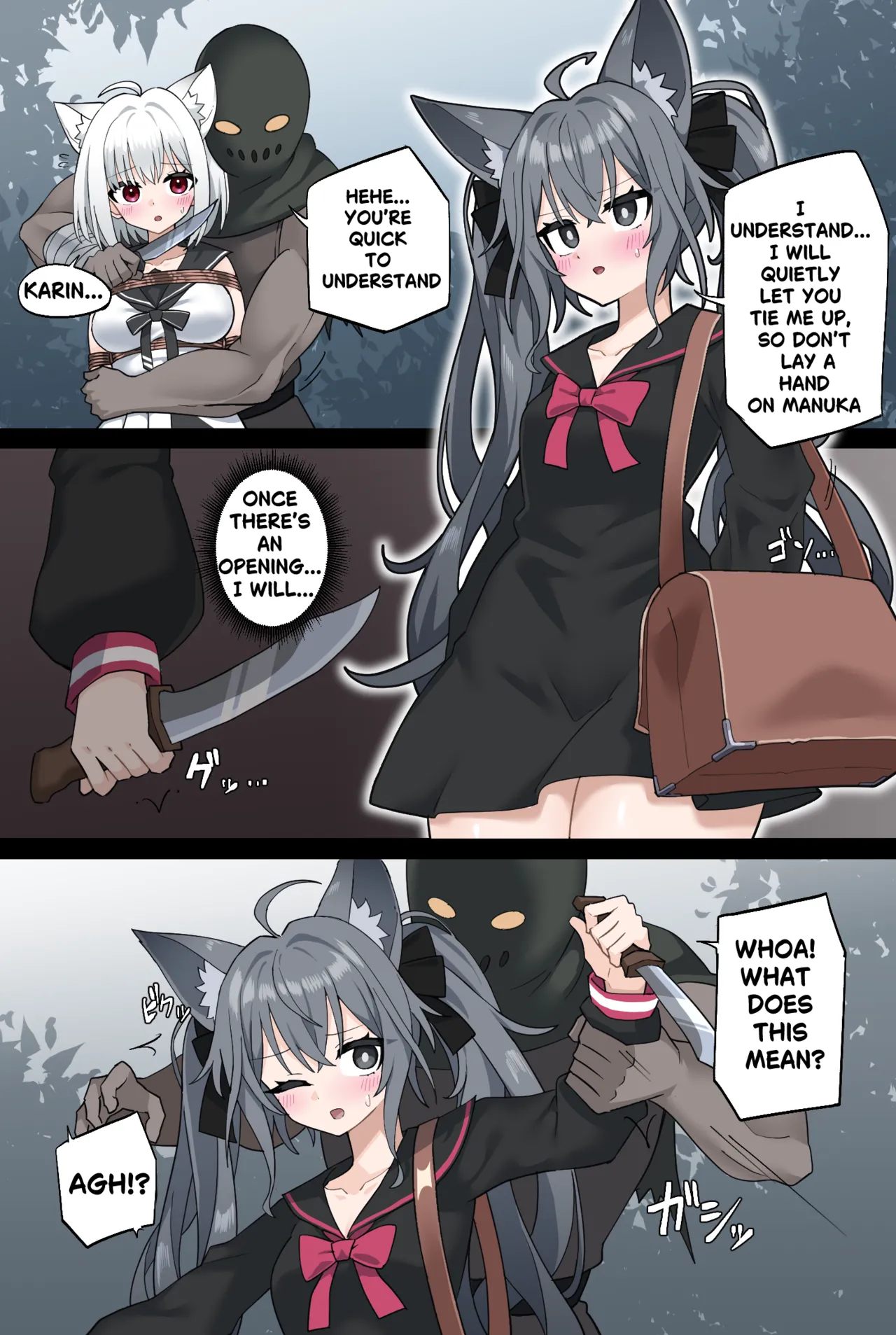 Manuka And Karin Get Kidnapped In The Forest Eng+jp page 3
