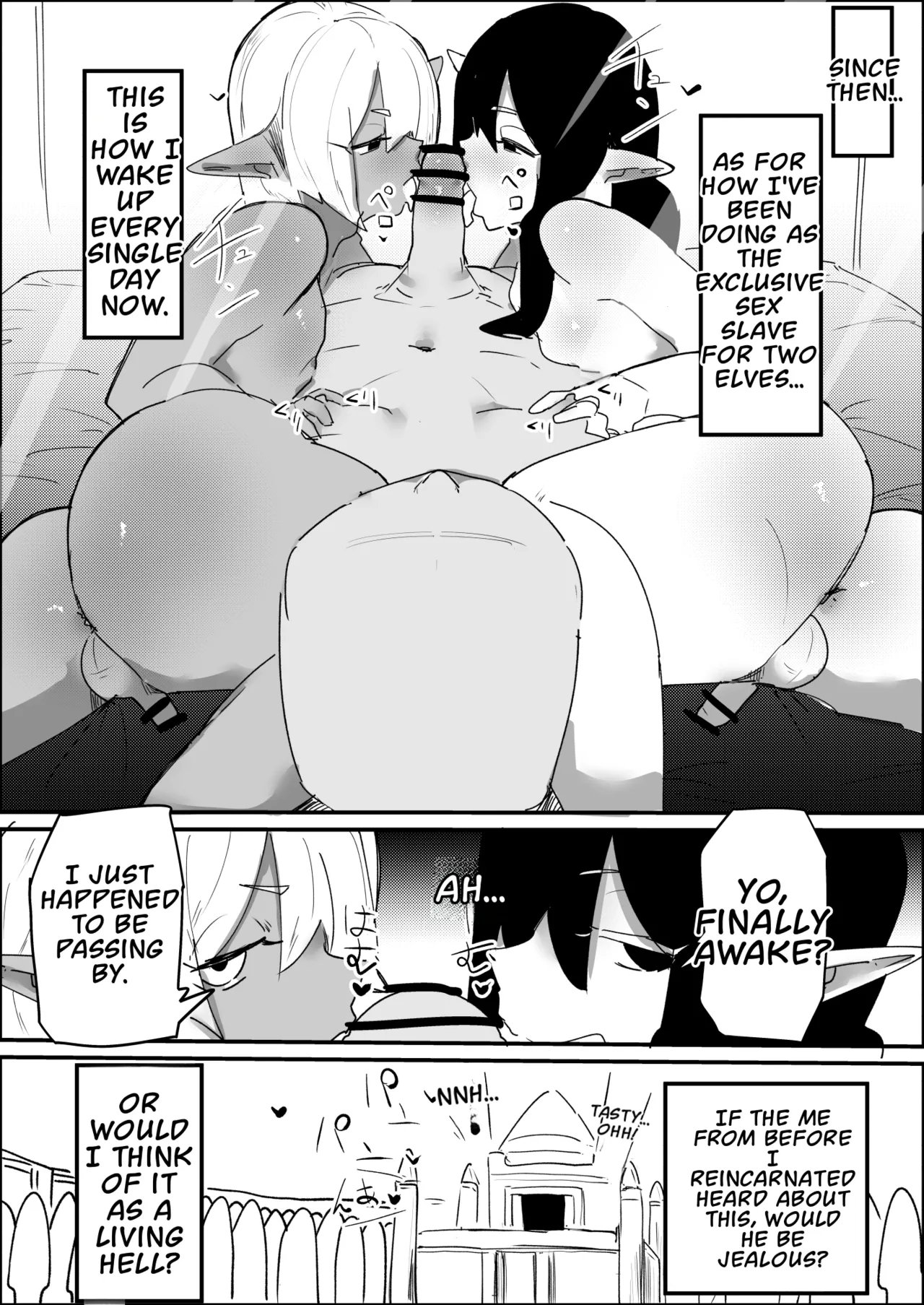 Tensei Shitara Dosukebe Osu Elf Ga Erosugite Homo Ni Naru Hanashi page 54