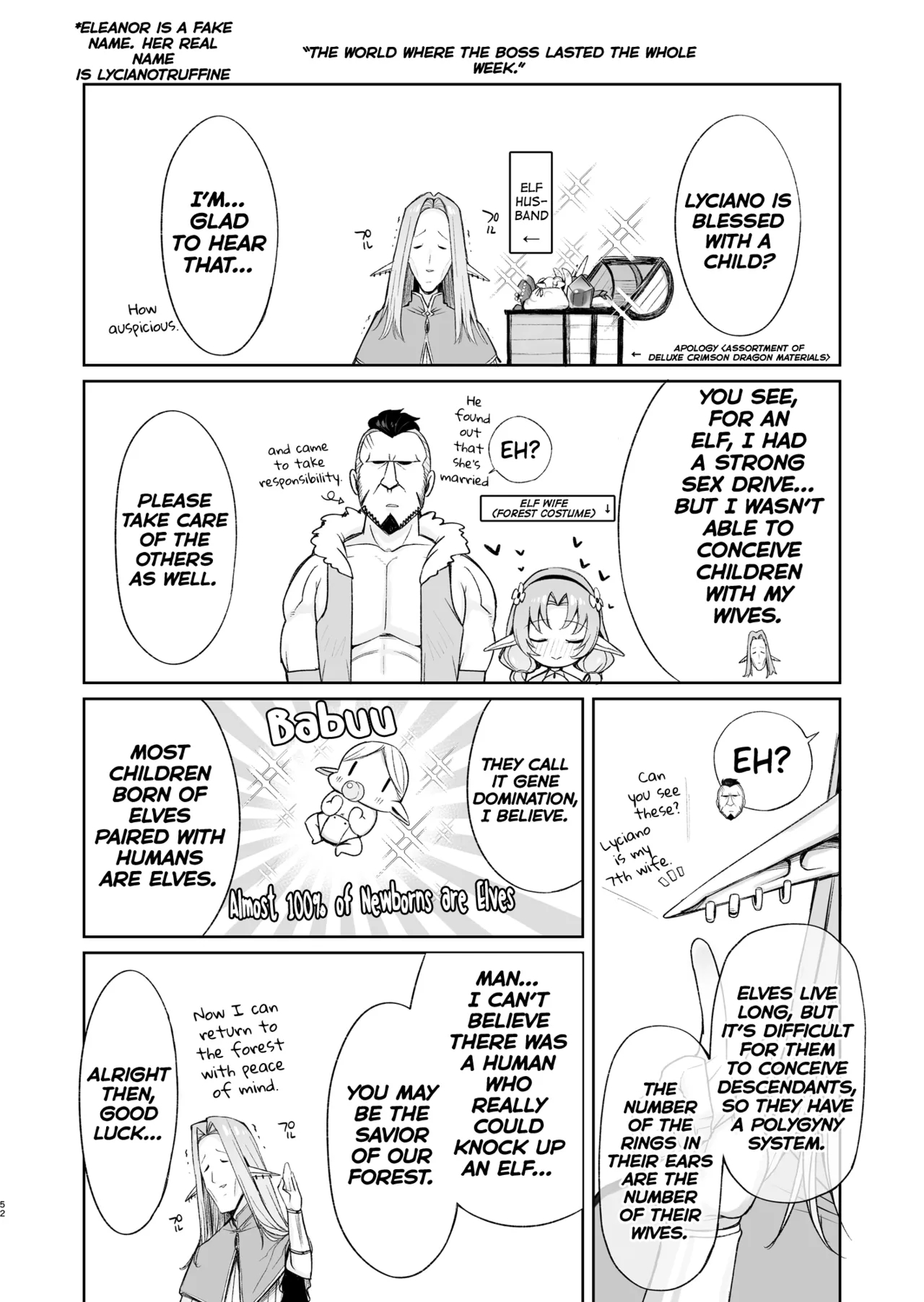 Dosukebe Bakunyuu Elf Mahoutsukai 108-sai To Namahame Koubi Suru Hanashi page 52