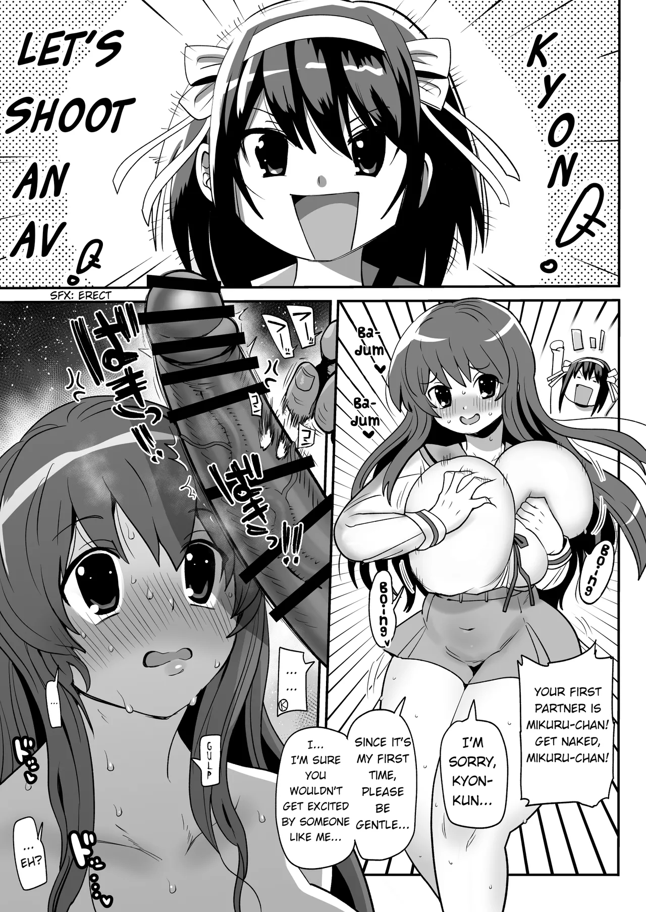 Shooting An Av With Kyon And Mikuru page 1