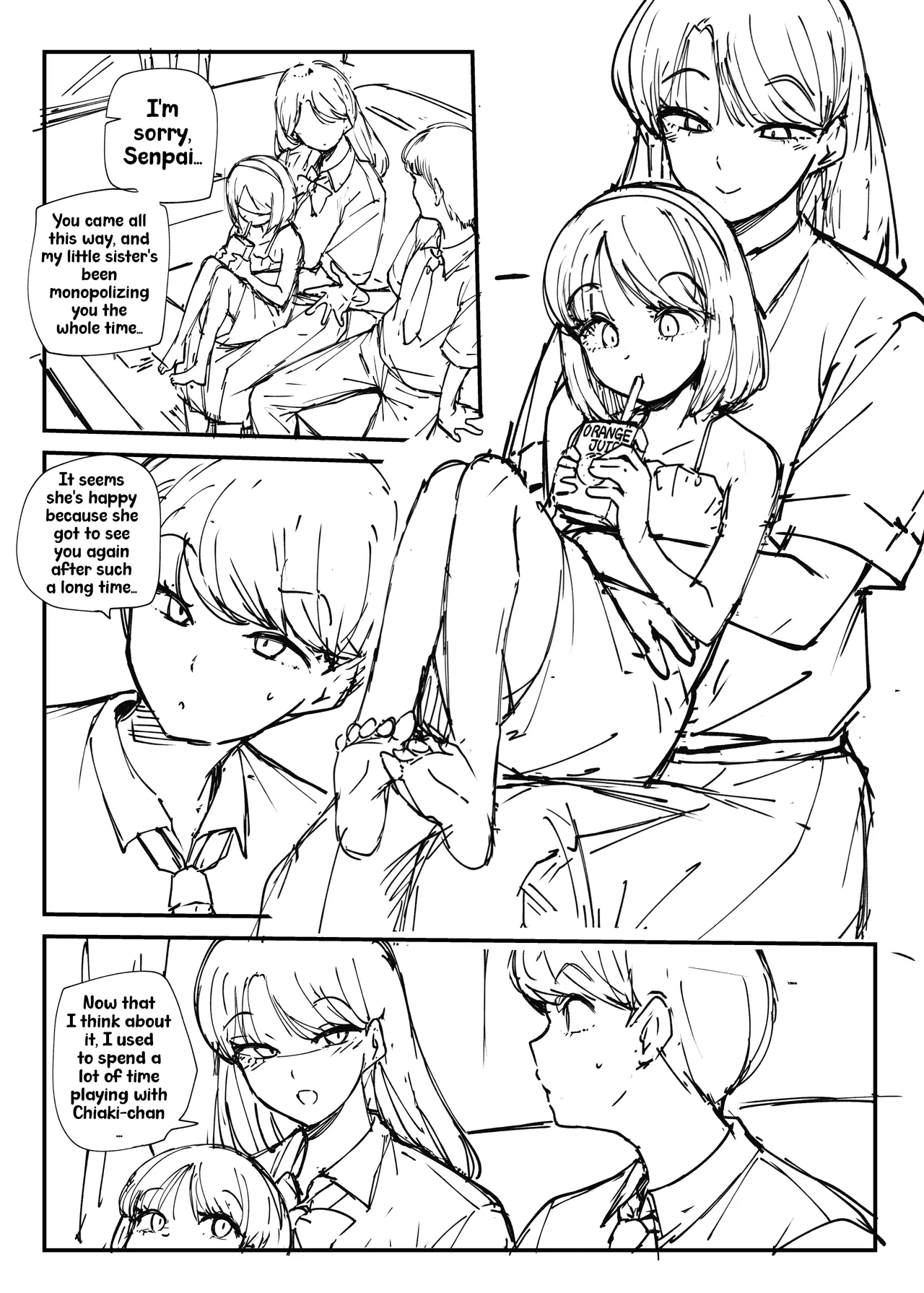 Senpai No Himitsu | Senpai's Secret |raw Sketch] page 1