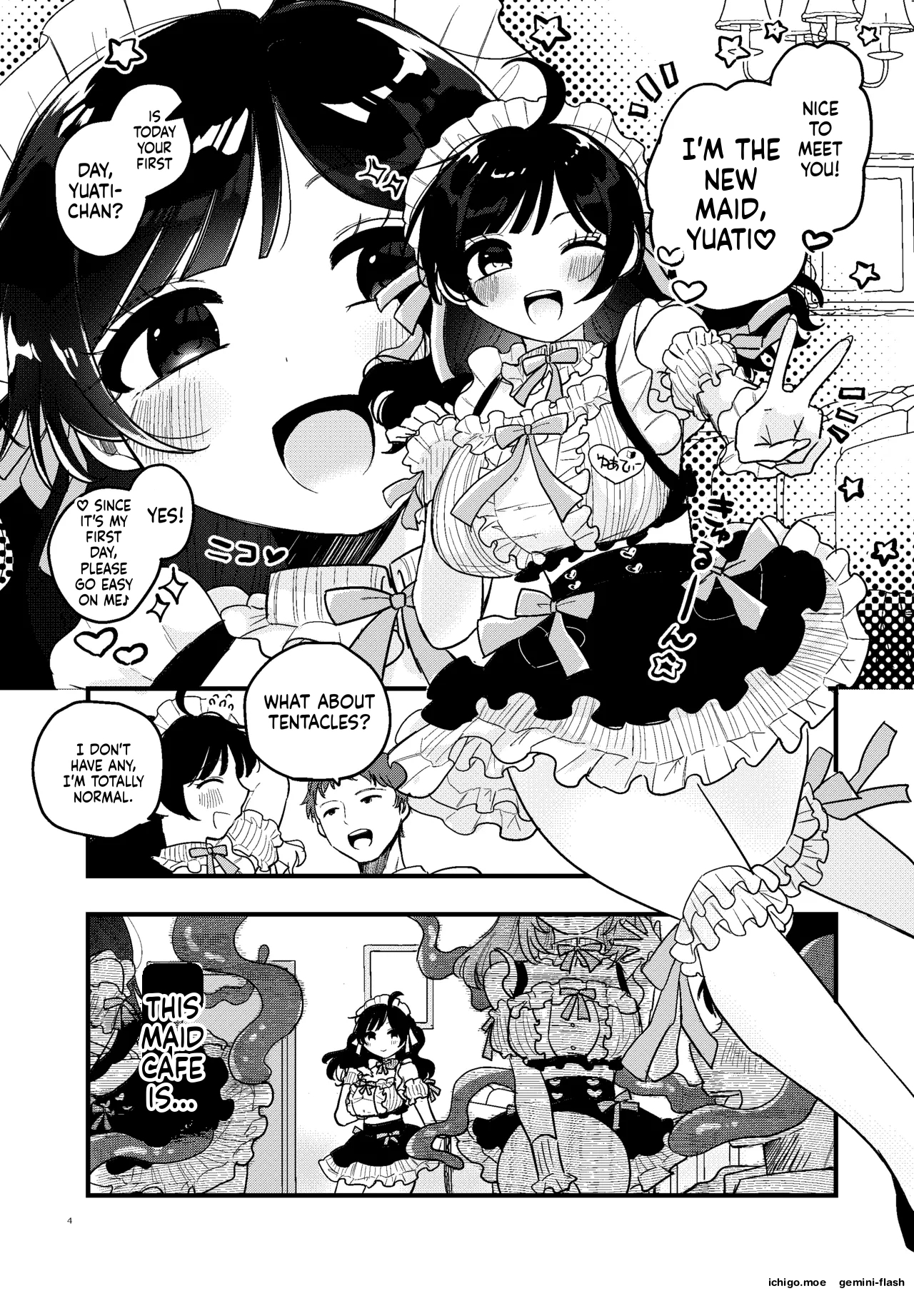 Shokushu Maid Kissa Tenchou Ni Chikubi O Nerawaretemasu page 5