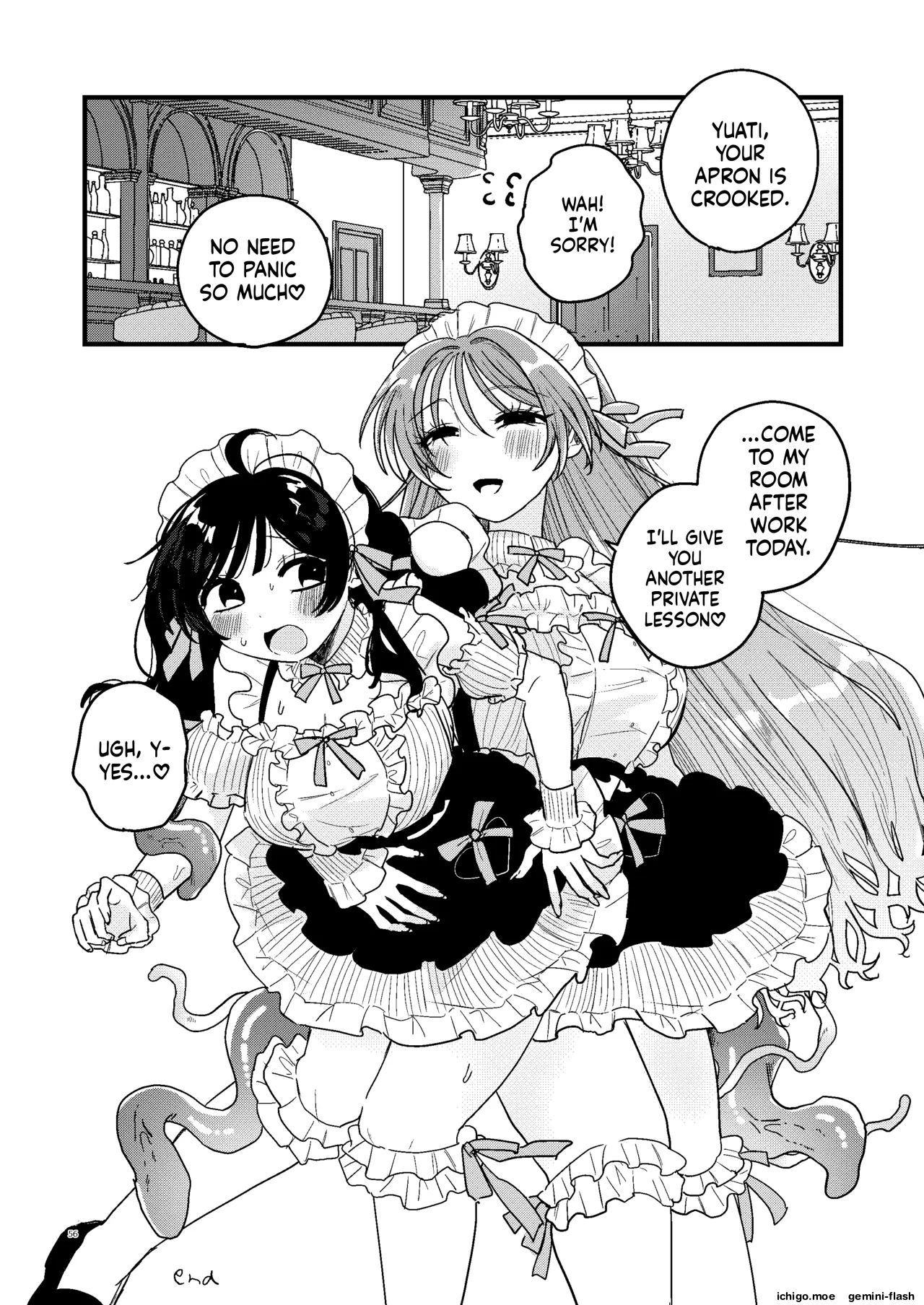 Shokushu Maid Kissa Tenchou Ni Chikubi O Nerawaretemasu page 57