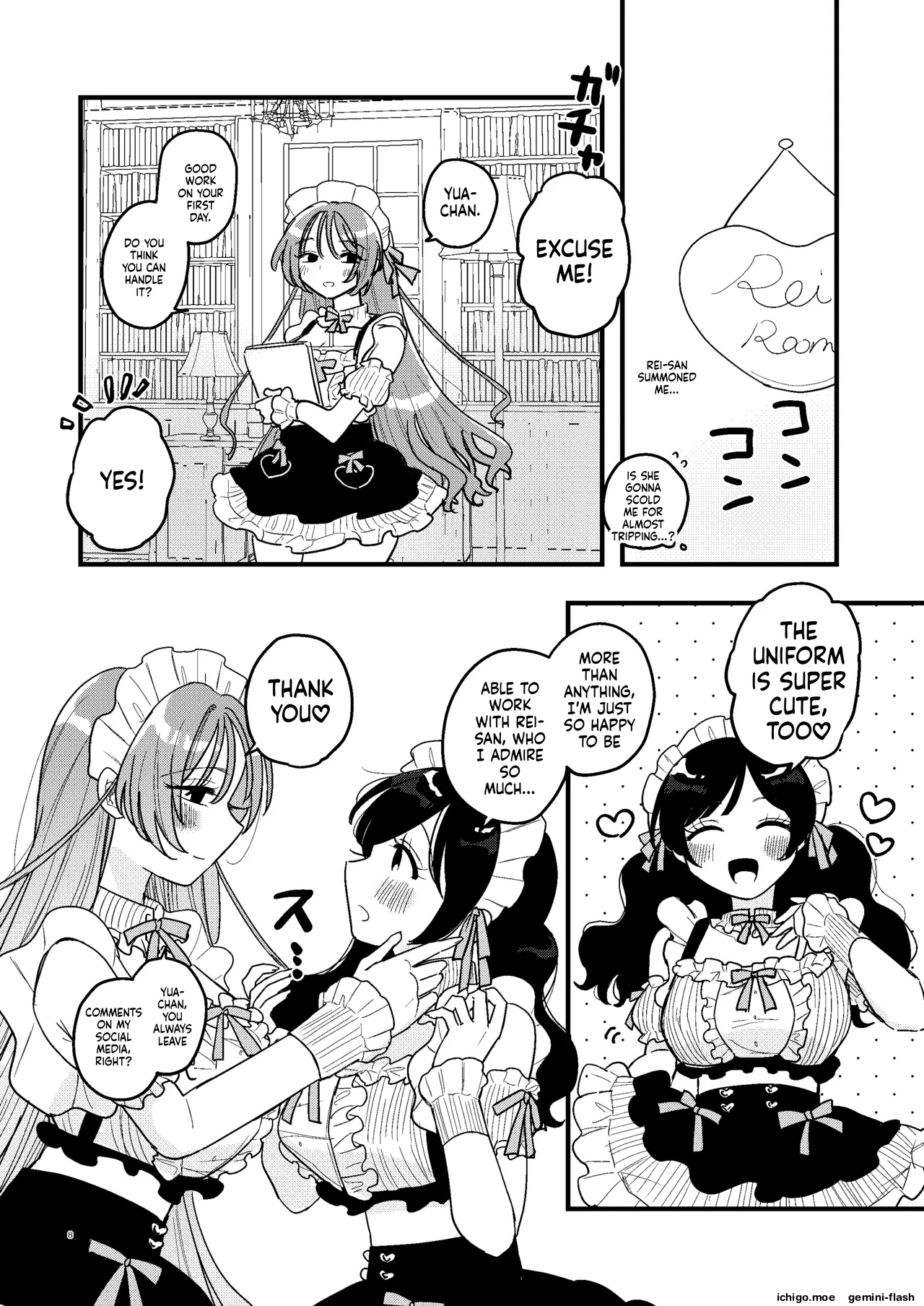 Shokushu Maid Kissa Tenchou Ni Chikubi O Nerawaretemasu page 9