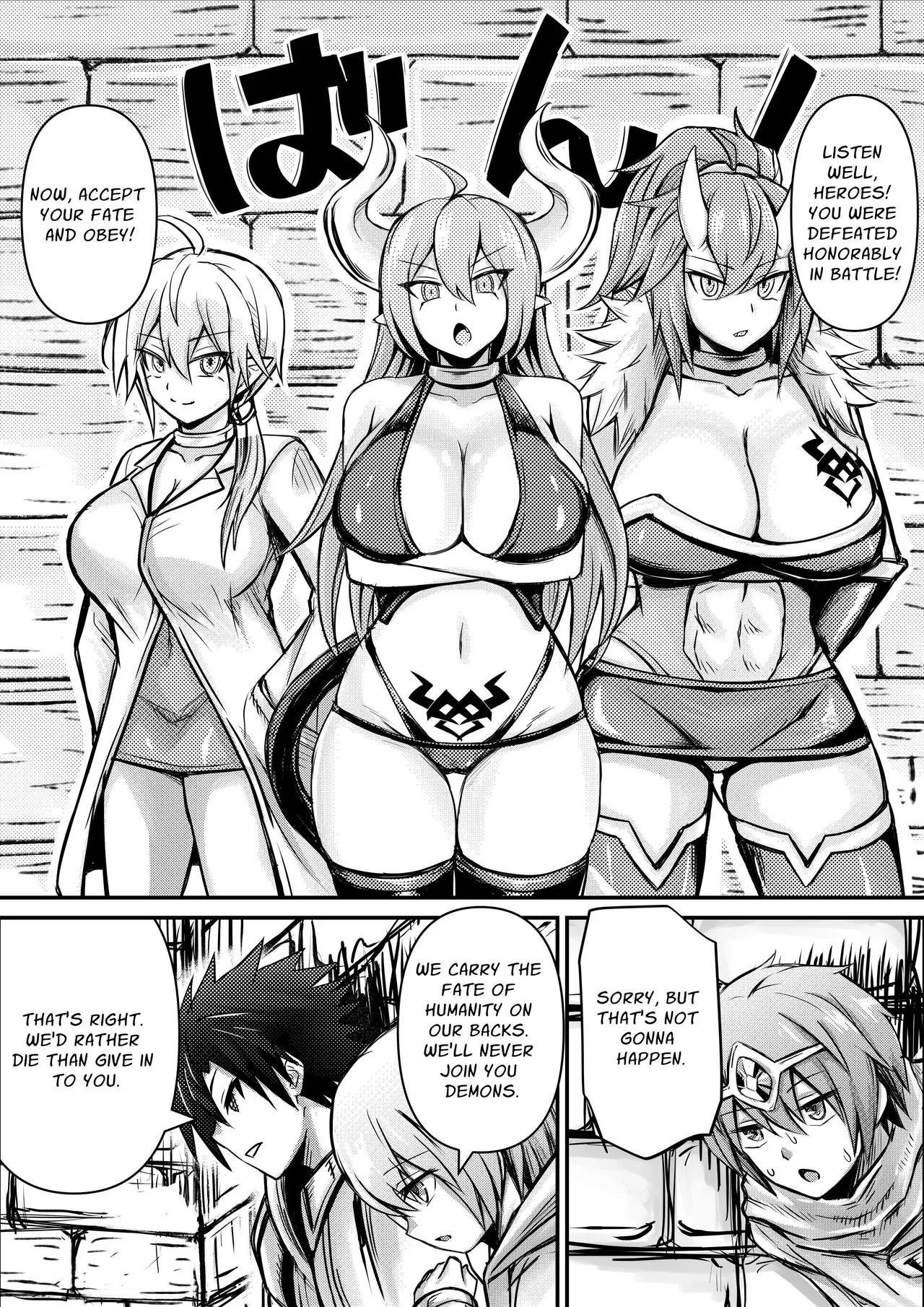 The Big-breasted Demons Don't Understand Humans, So They Decide To Bring The Heroes To Their Knees By Having Sex 1 page 4