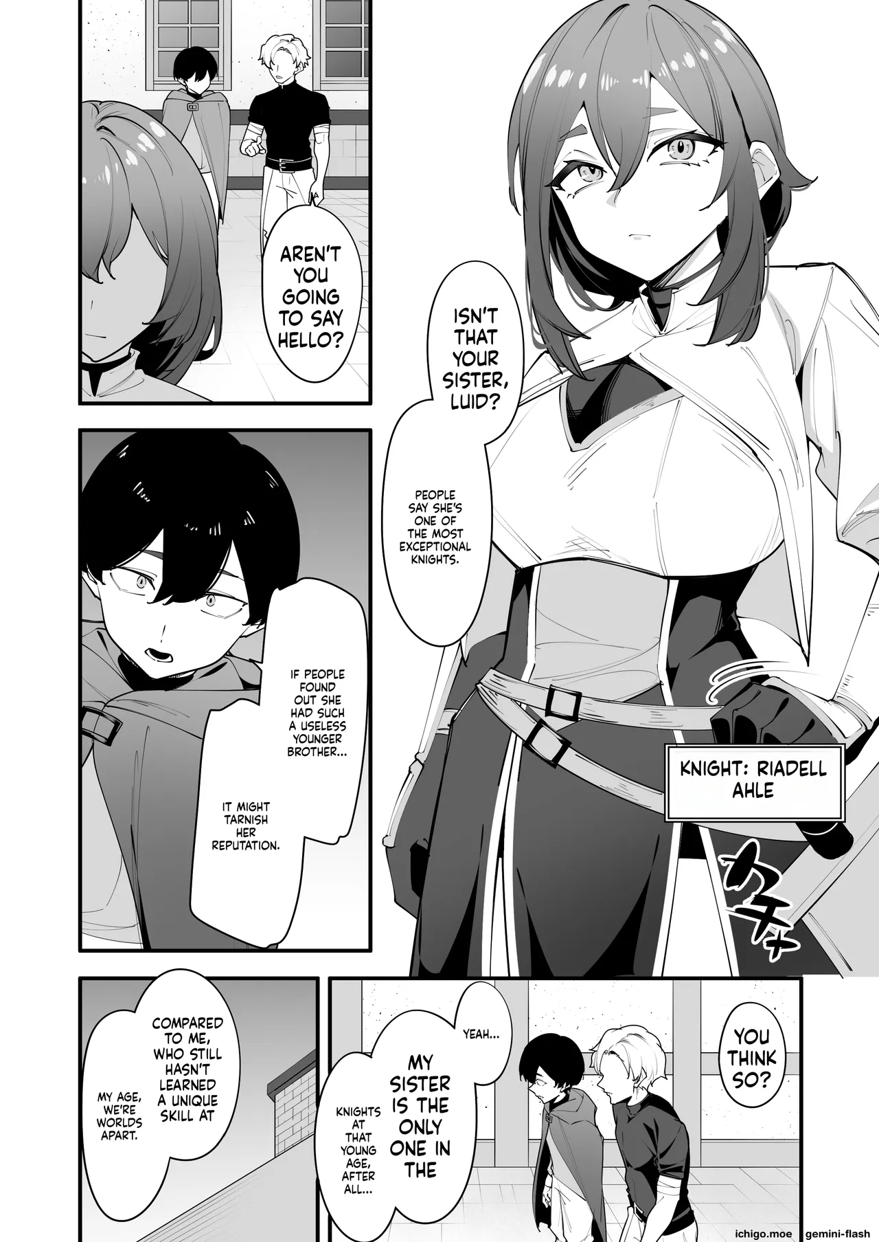The Frustrated Female Knight Climaxes Non-stop Using Her Younger Brother's Skill page 4